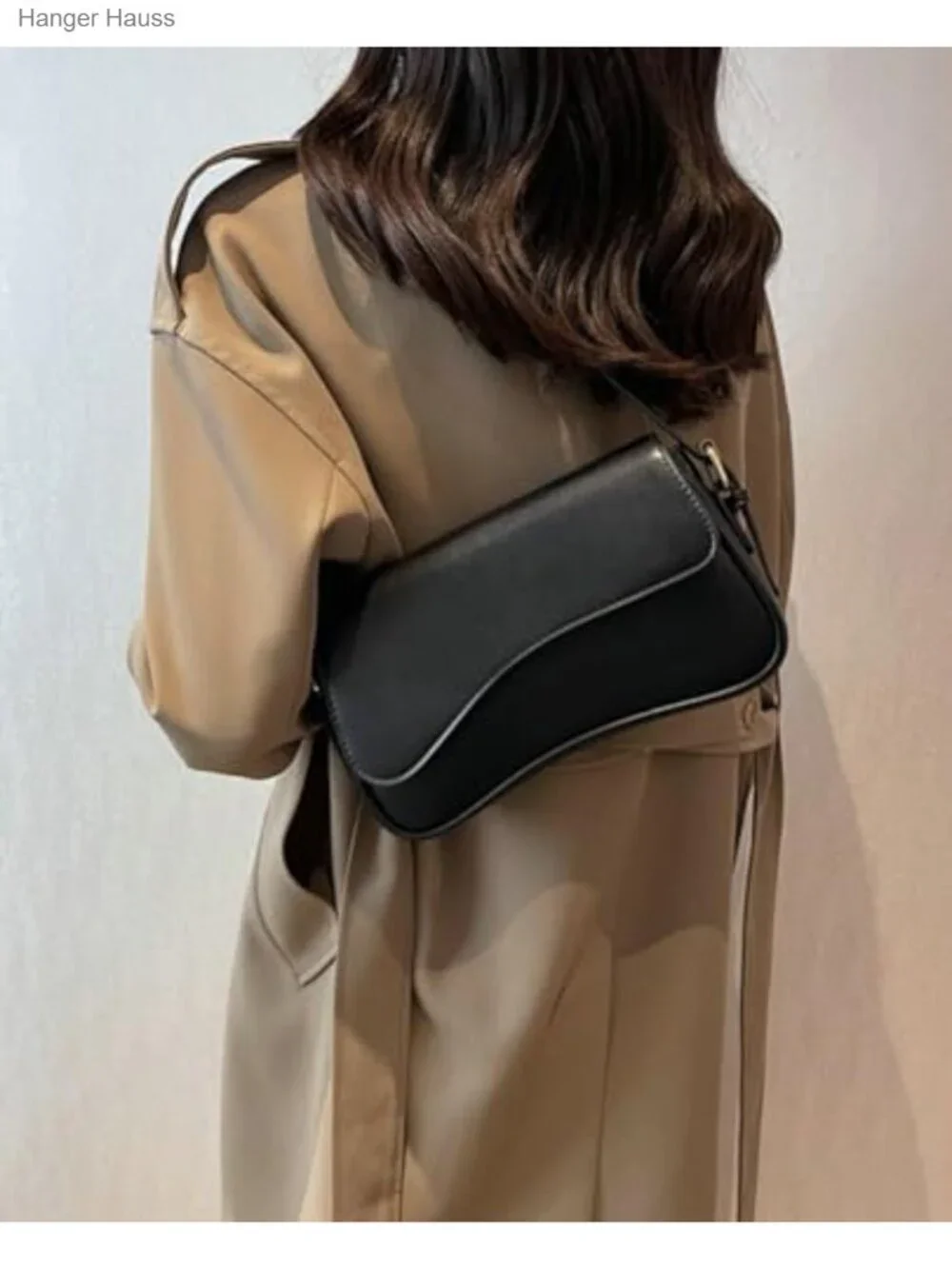 Vegan Leather Retro Y2K Hobo Shoulder Bag Adjustable Strap Tote